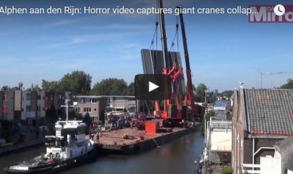 بالفيديو: لحظة سقوط رافعة على مجموعة منازل في هولندا