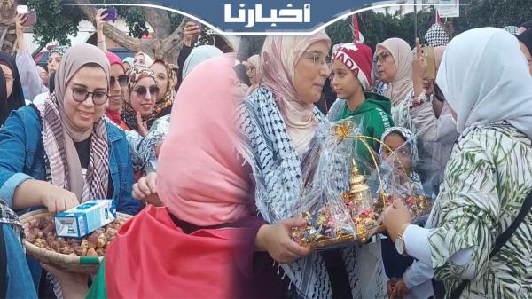 نساء مغربيات في وقفة تضامنية مع الشعب الفلسطيني