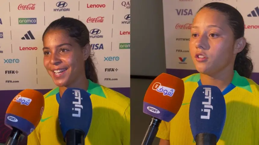 لاعبات البرازيل يعبرن عن فرحتهن بالفوز على المغرب في افتتاح مونديال U17