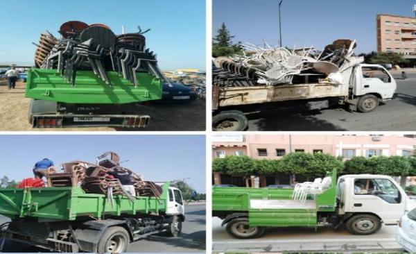 بالصور... السلطات المحلية تقود حملة واسعة وتحرر الملك العمومي من كراسي المقاهي وتحجز مئات الموائد والكراسي