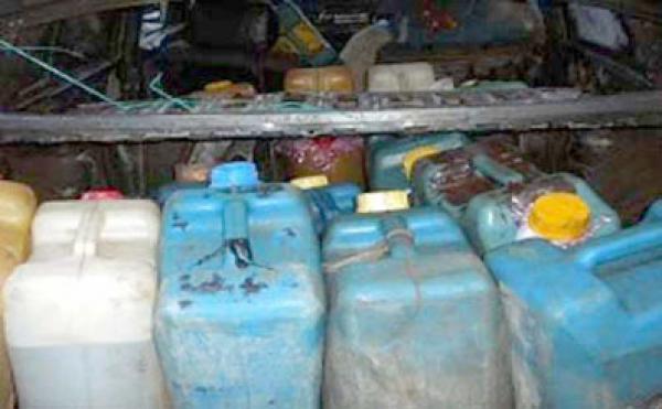 حجز 2600 لتر من الكازوال المهرب بمنطقة أولاد تايمة