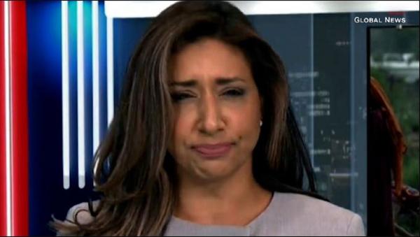 لحظة ابتلاع صحفية لذبابة على الهواء(فيديو)