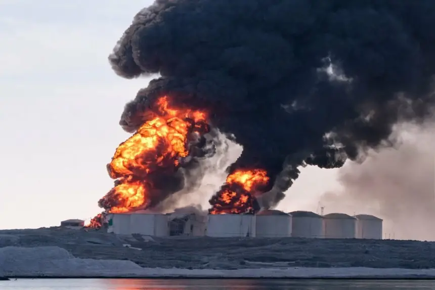 مسيرات تصيب خزانات الوقود في ميناء صلالة بسلطنة عمان