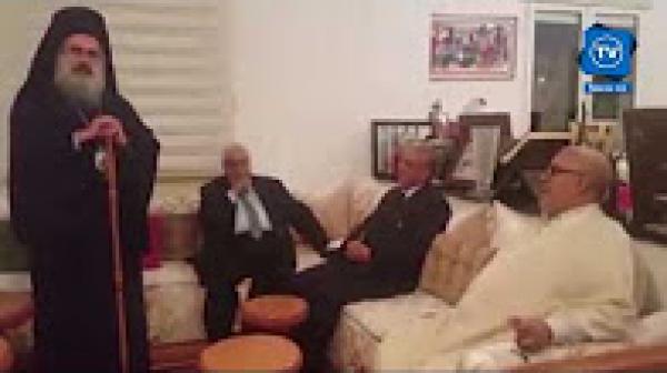 كلمة مطران القدس عطا الله حنا أثناء استضافته  في مأدبة عشاء ببيت رئيس بنكيران