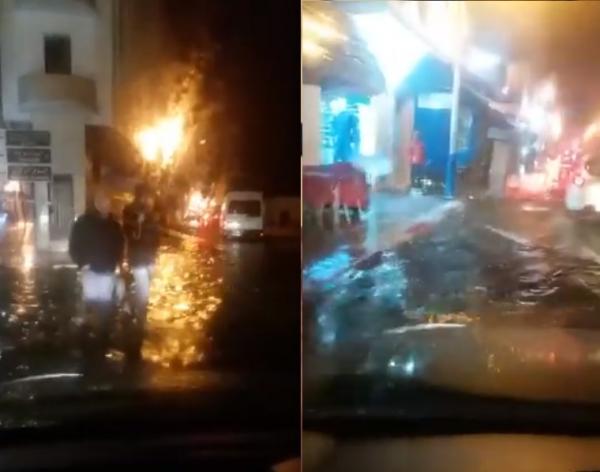 الأمطار تغرق شوارع مرتيل وتحاصر المنازل