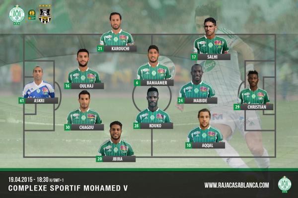 تشكيلة الرجـاء أمام وفاق سطيف