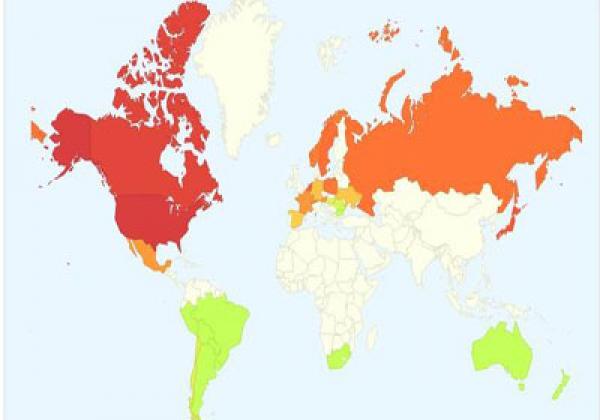 «جوجل» تنشر خريطة الأنفلونزا في العالم