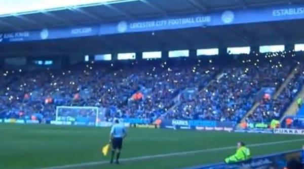 بالفيديو : جماهير ليستر سيتي تضيء الملعب بالهواتف النقالة