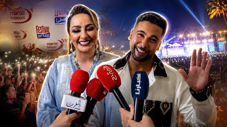 زينة الداودية ومنعم سليماني يشعلان مهرجان الشواطئ.. ليلة حافلة بالمفاجآت وتفاعل جماهيري كبير