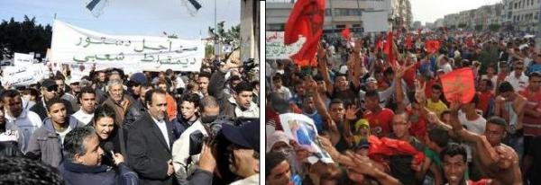 رويترز : الالاف يتظاهرون في المغرب مع اصلاحات الملك وضدها