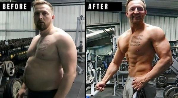 يستعين بطفله الرضيع لخسارة 25 كغم من وزنه