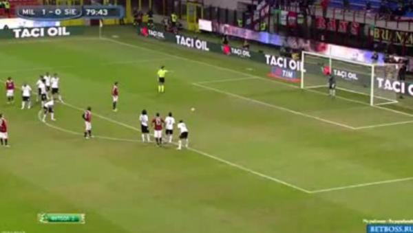 أهداف مباراة : ميلان - سيينا 2-1