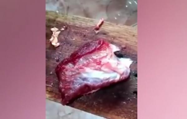فيديو مخيف.. شريحة لحم "تنبض بالحياة"