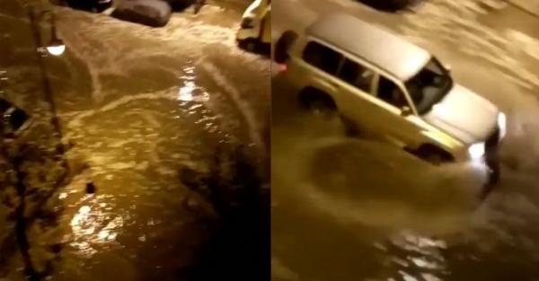 عاصفة رعدية وبرد بمدينة طنجة