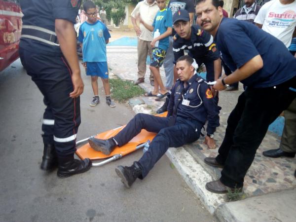 عاجل:"تريبورتور" يصدم شرطيا بسلا ويلوذ بالفرار(الصور)