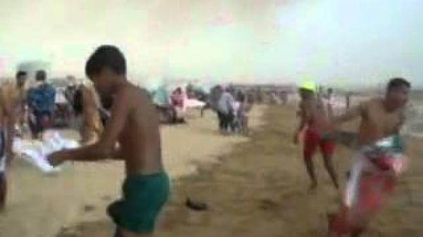 العاصفة التي ضربت شاطئ أكادير