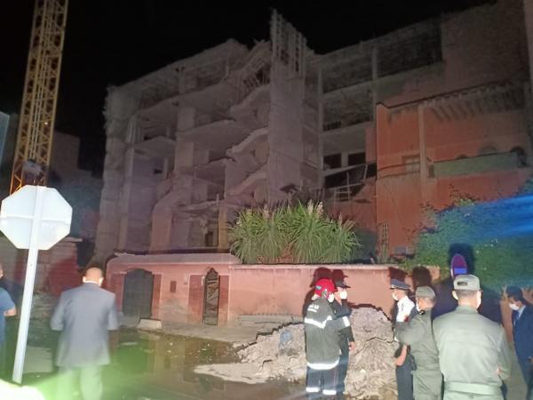 فيديو يوثق لحظة انهيار ورش عمارة بمراكش