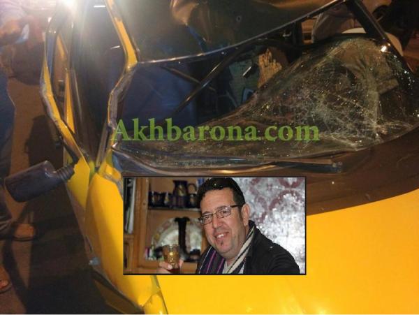 عاجل.. حادثة سير مميتة بين صاحب دراجة نارية وسيارة أجرة صغيرة وسيارة بطل مداولة عبد الرحيم المنياري (صور)