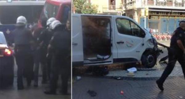 لحظة اعتقال المغربي المشتبه به في الاعتداء الإرهابي وسط برشلونة