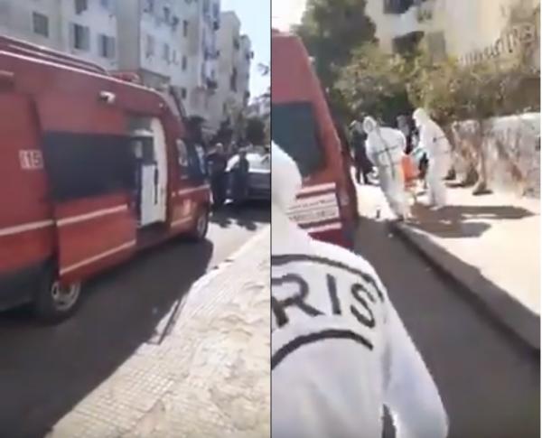 غريب.. مواطنون بالدار البيضاء يتجمهرون بالقرب من مصابة بفيروس كورونا