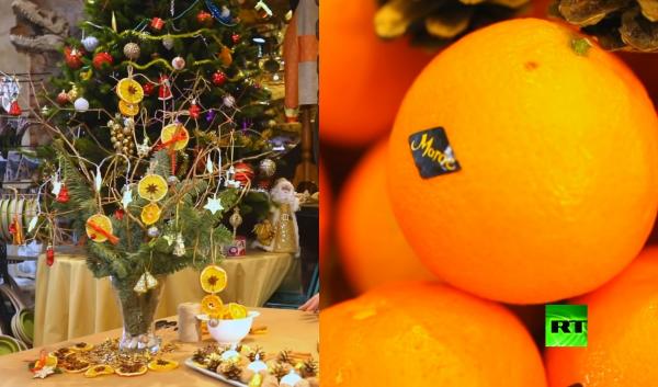 بالفيديو : الروسيون يجعلون من "المندرين" المغربي رمزا لعيد رأس السنة في روسيا