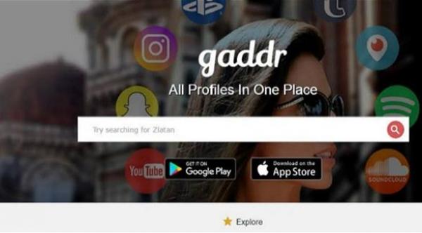 خدمة Gaddr لمعرفة جميع الحسابات الاجتماعية للمشاهير