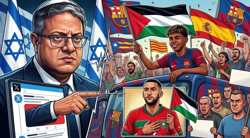 بعد زياش.. بن غفير يهاجم لامين جمال بعد رفعه علم فلسطين