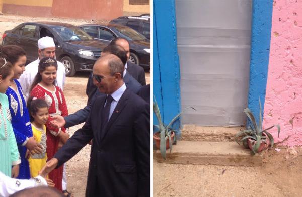 شوهة … فايسبوكيون يسخرون من استقبال حصاد بالفقيه بن صالح بباب مصنوع من الكرطون