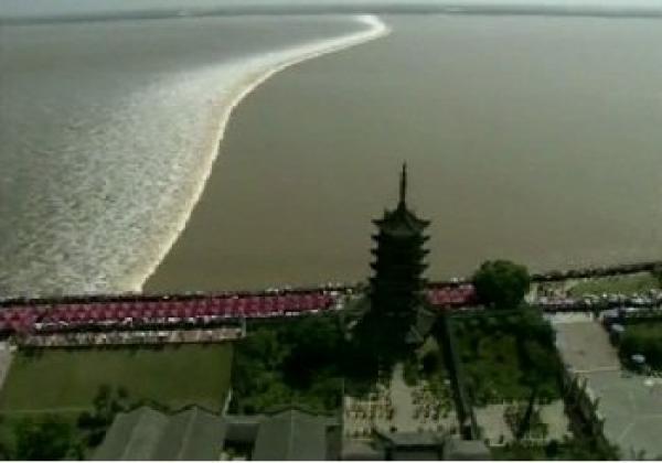 بالفيديو.. أطول موجة للمد البحري في الصين