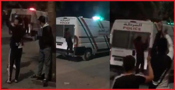توقيف طفل بسلا تشبث بالهيكل الخلفي لسيارة الشرطة(فيديو)