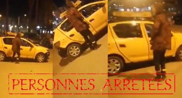 رواية الأمن حول واقعة تكسير زجاج سيارة أجرة صغيرة والاعتداء على أحد ركابها (فيديو)