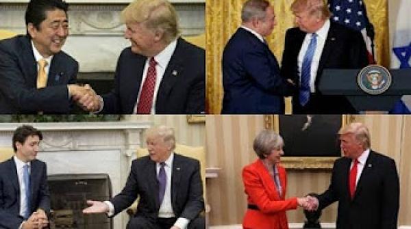 ترامب وتاريخ من المصافحات غير المألوفة