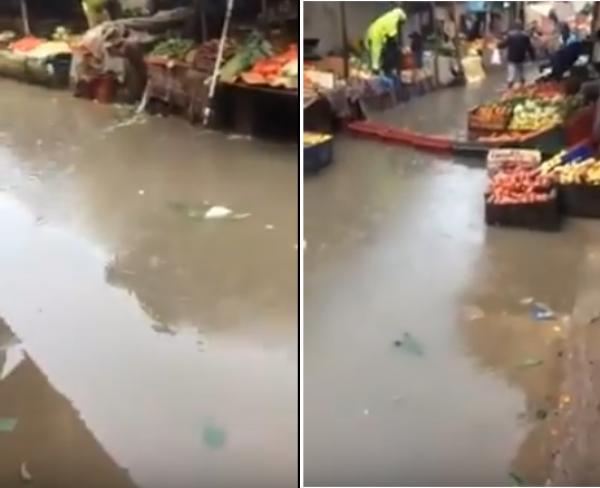 سوق مرتيل يغرق بعد التساقطات المطرية الاخيرة