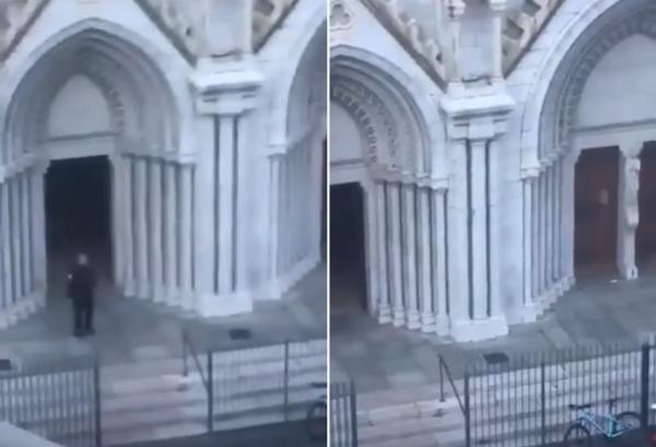 شاهد .. لحظة اقتحام الشرطة الفرنسية كنيسة نوتردام في نيس مكان عملية الطعن