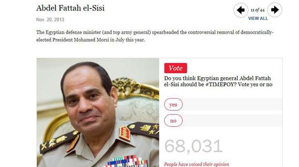 السيسي ينافس أوباما وأردوغان في الفوز بـ"شخصية العام"