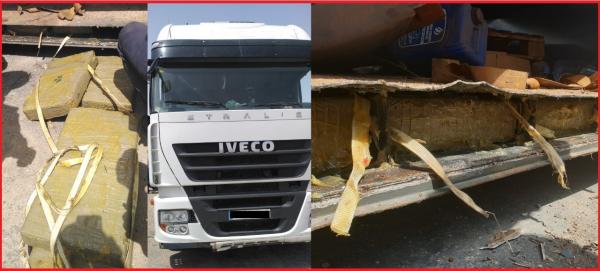 تنسيق بين الأمن والجمارك والدرك يُحبط تهريب أزيد من نصف طن من المخدرات مُخبأة بشاحنة إسبانية