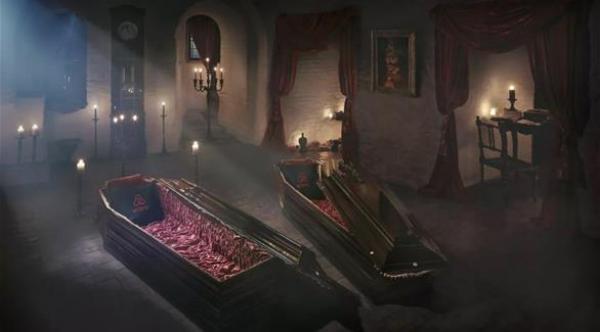 شخصان يفوزان بجائزة.. قضاء ليلة في تابوتين بقلعة دراكولا