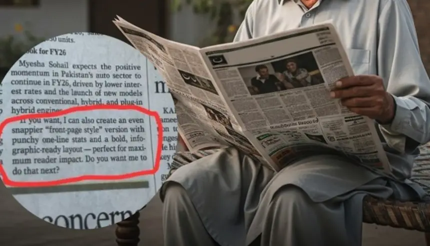 خطأ محرِج يهز صحيفة باكستانية بعد نشر فقرة من إنتاج الذكاء الاصطناعي دون تدقيق