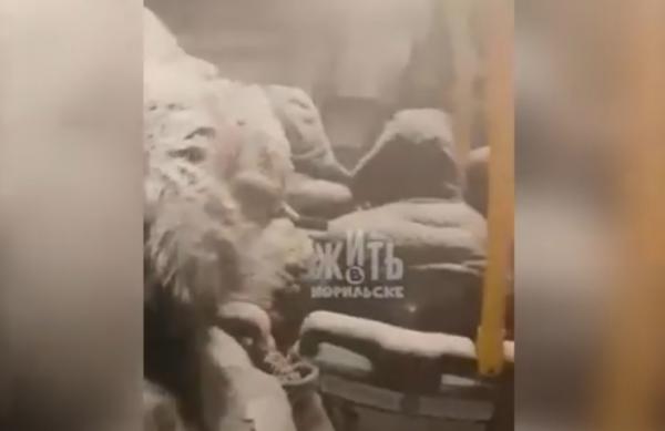 بالفيديو: بسبب عاصفة ثلجية ركاب حافلة يتحولون إلى هياكل مجمدة