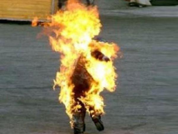 شخص يحاول إضرام النار في جسمه باشتوكة ايت بها