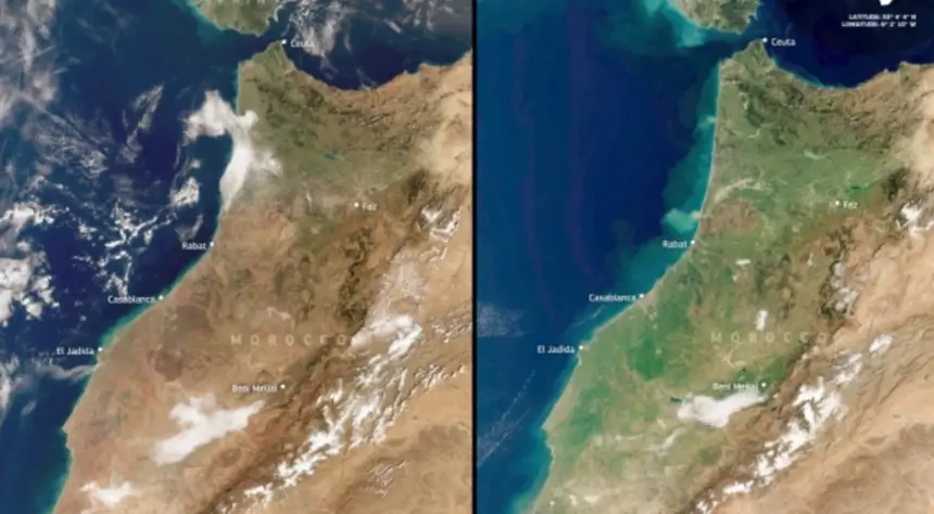 تحول مذهل في طبيعة المغرب.. صور الأقمار الاصطناعية توثق مشاهد طال انتظارها