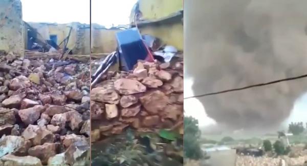 شاهد قوة وخسائر إعصار وادي زم