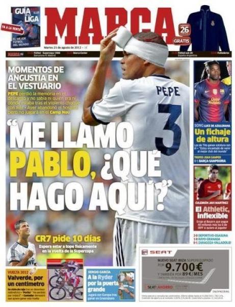 بيبي فقد الذاكرة بين شوطي مباراة فالنسيا