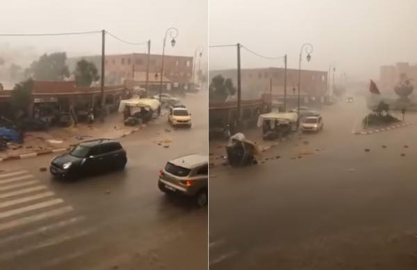 أمطار عاصفية تغرق عاصمة الورود قلعة امكونة