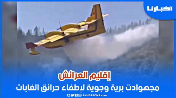 مجهودات برية وجوية لإطفاء الحرائق الخطيرة في منطقة مقريصات وغابة القلة بالعرائش