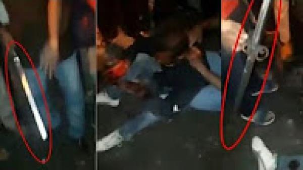 لحظة توقيف شخص كان بغا يتعدى على أحد المواطنين بالشارع بمدينة أكادير