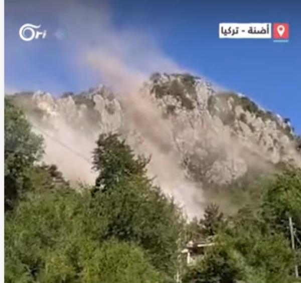 مشهد مهيب لاهتزاز جبال تركيا بعد زلزال عنيف(فيديو)
