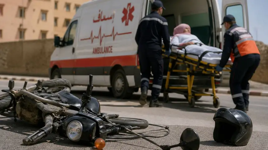 دراجة نارية ترسل سيدة في حالة مستعجلة إلى مستشفى ميدلت