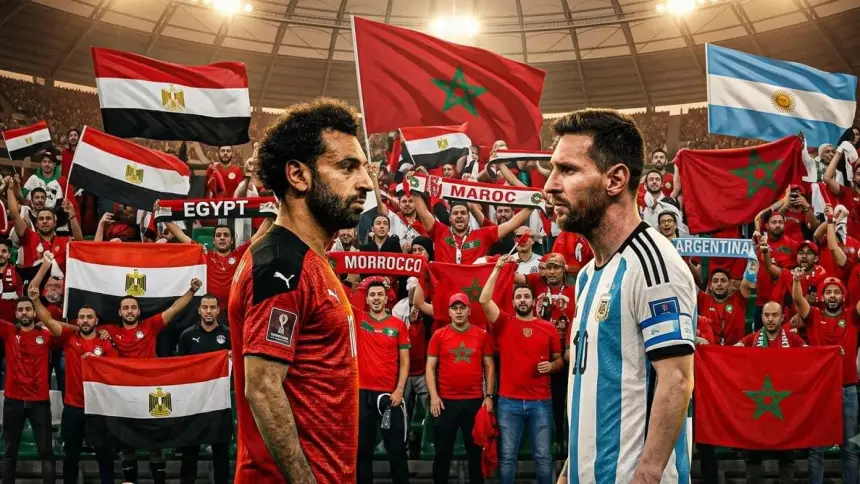 فرصة تاريخية.. الفراعنة يتوقون لتحقيق معجزة كروية أمام الأرجنتين ومغاربة يوحدهم شعار "كلنا مصر"