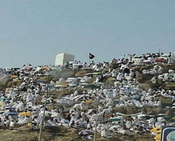 رفع راية داعش على جبل عرفات !!